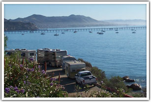 Ocean camping in Port San Luis