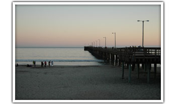 The Avila Beach pier at sunset