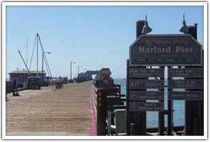 The drive on Harford Pier in Port San Luis Harbor