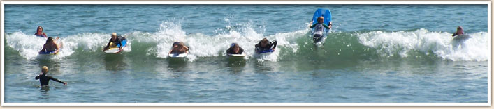 Bunch of kids playing in the Ocean