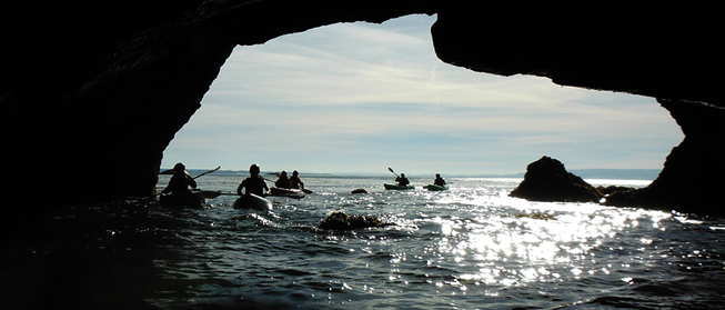 Cave adventure tour on kayaks